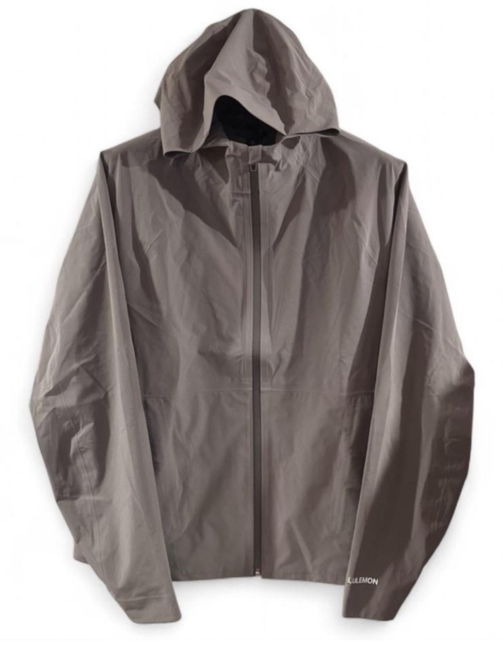 lululemon Stretch Glyde Grey Hooded Raincoat Size Men’s Large (NWT)